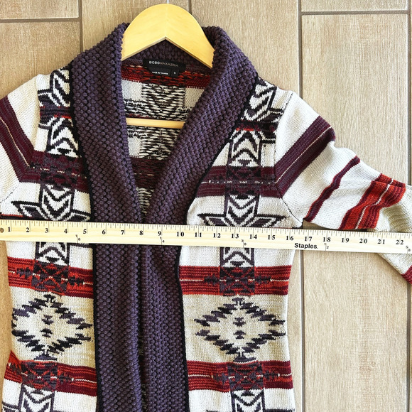 VTG Y2K BCBGMAXAZRIA Aztec Cardigan Knit Sweater Small Southwestern Boho 90s - Picture 8 of 9